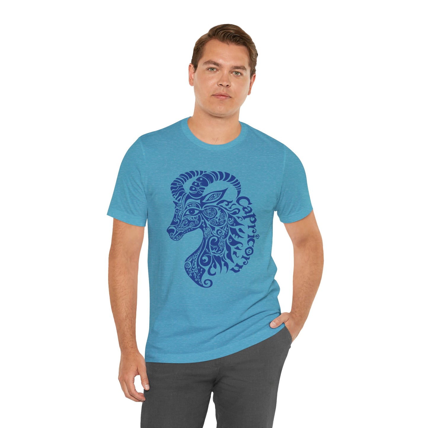 Capricorn blue graphic Unisex Jersey Short Sleeve Tee
