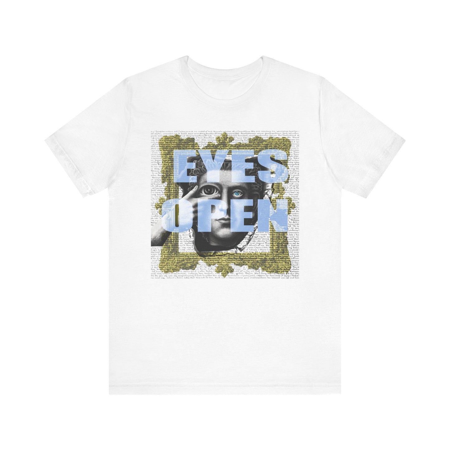 Eyes Open Graphic Tee – Surreal Pop Art Collage Shirt, Avant-Garde Streetwear, Vintage Engraving Design, Unisex Modern Fit Vintage Statue Graphic Shirt