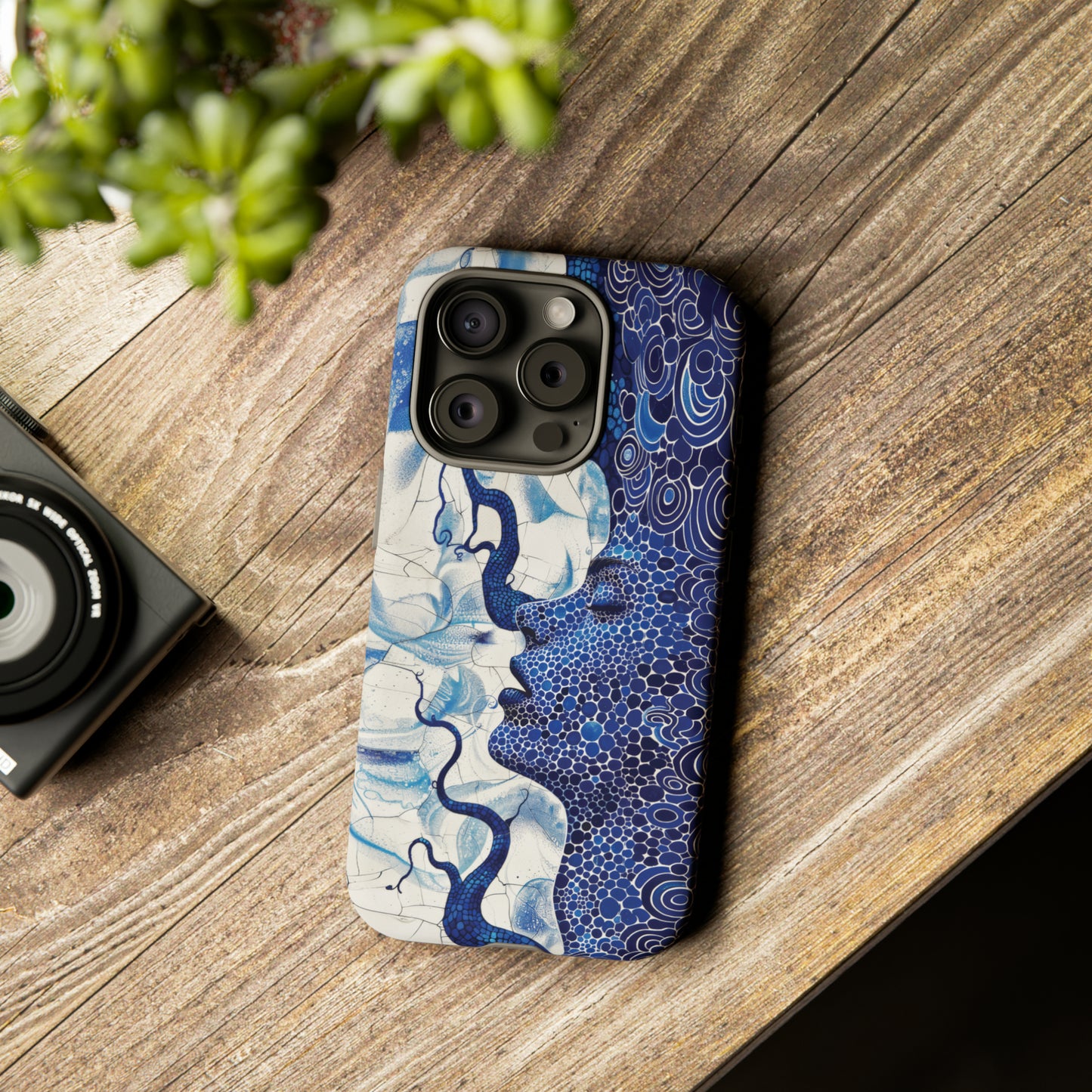 Phone Case, blue woman Artistic design, Tough Case, Colorful whimsical fantasy design, iPhone 15, 14, 13, 12, 11, Samsung, Pixel