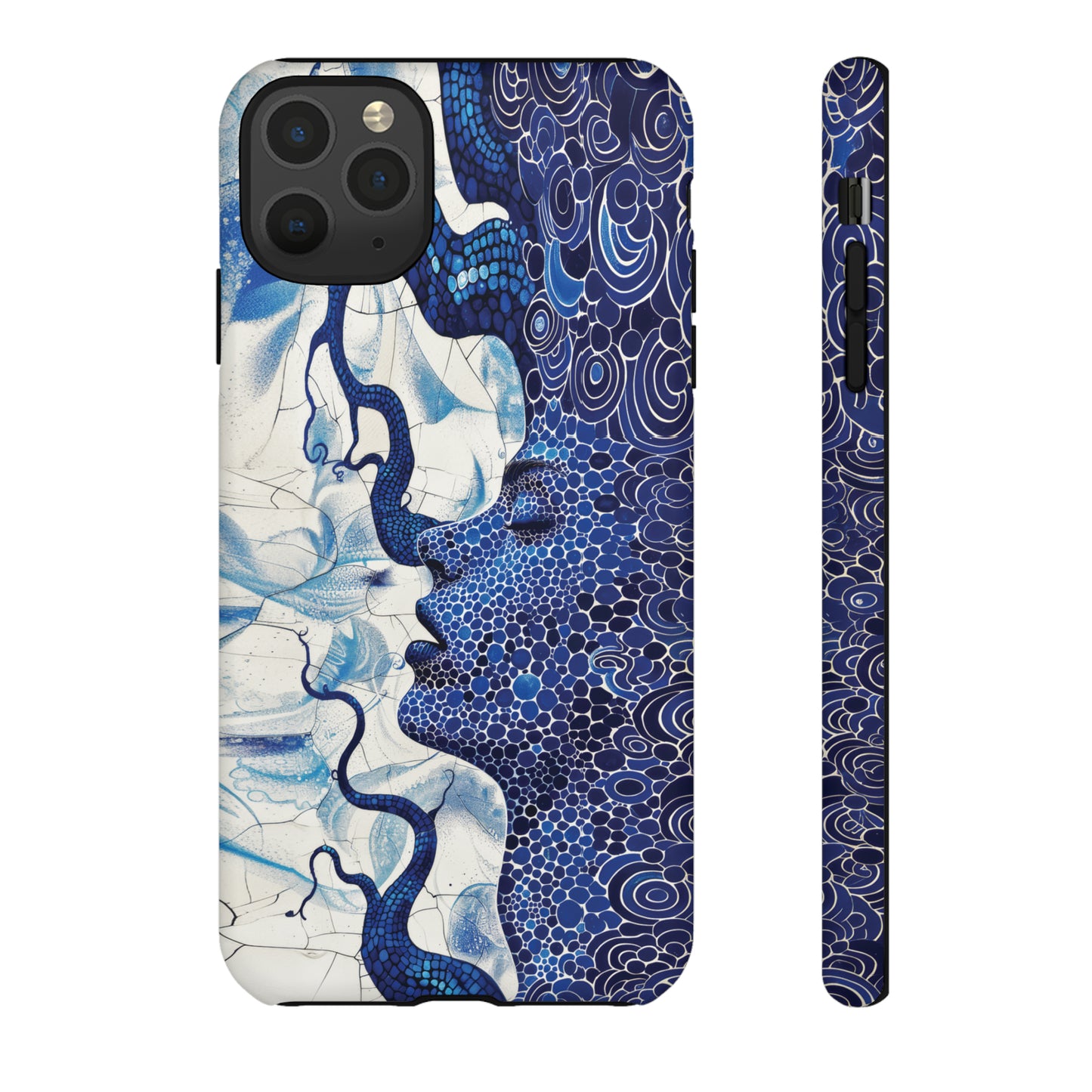 Phone Case, blue woman Artistic design, Tough Case, Colorful whimsical fantasy design, iPhone 15, 14, 13, 12, 11, Samsung, Pixel