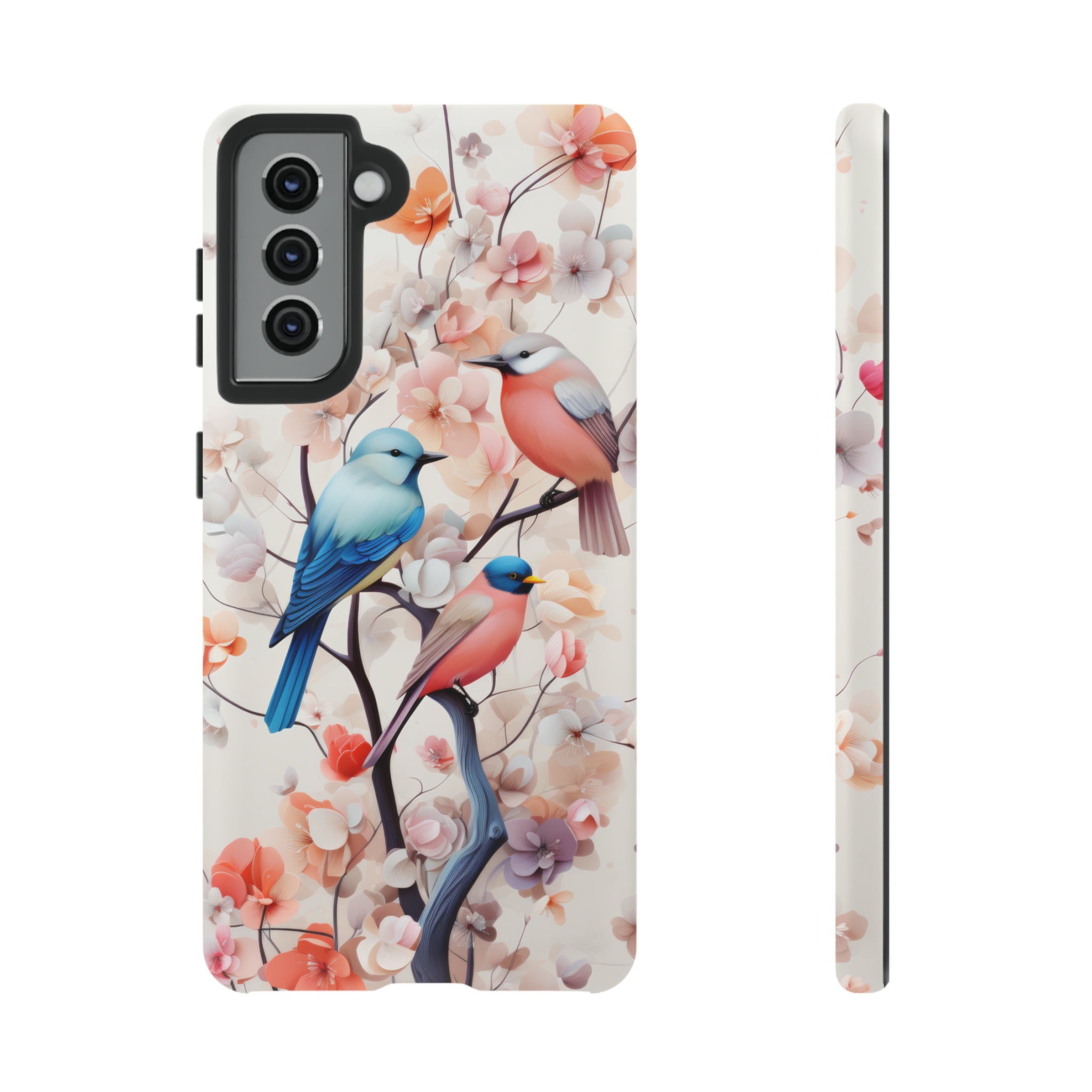 Three birds on a branch water color Tough Cases