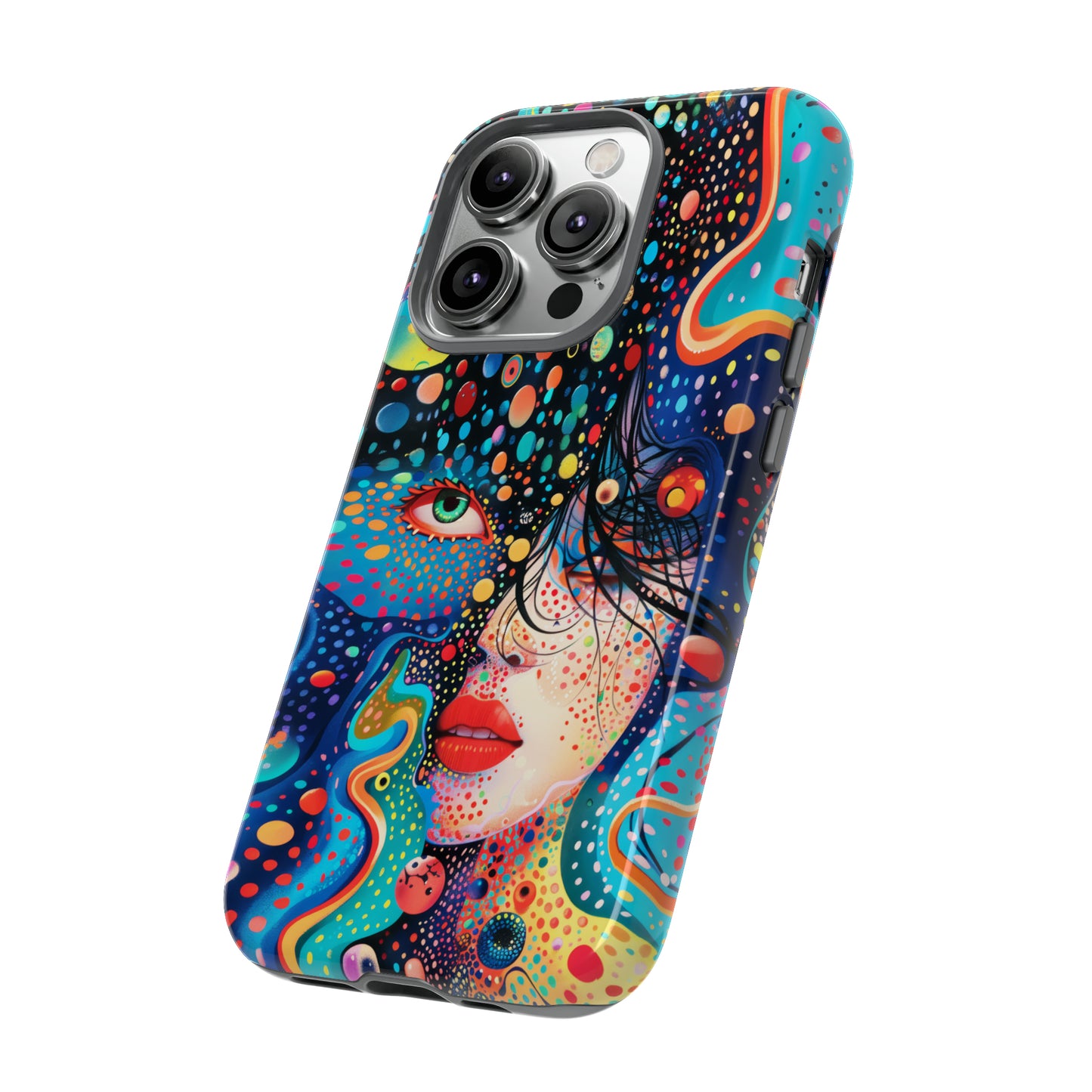Phone Case, dream in color, Artistic design, Tough Case, Colorful whimsical flower design, iPhone 15, 14, 13, 12, 11, Samsung, Pixel