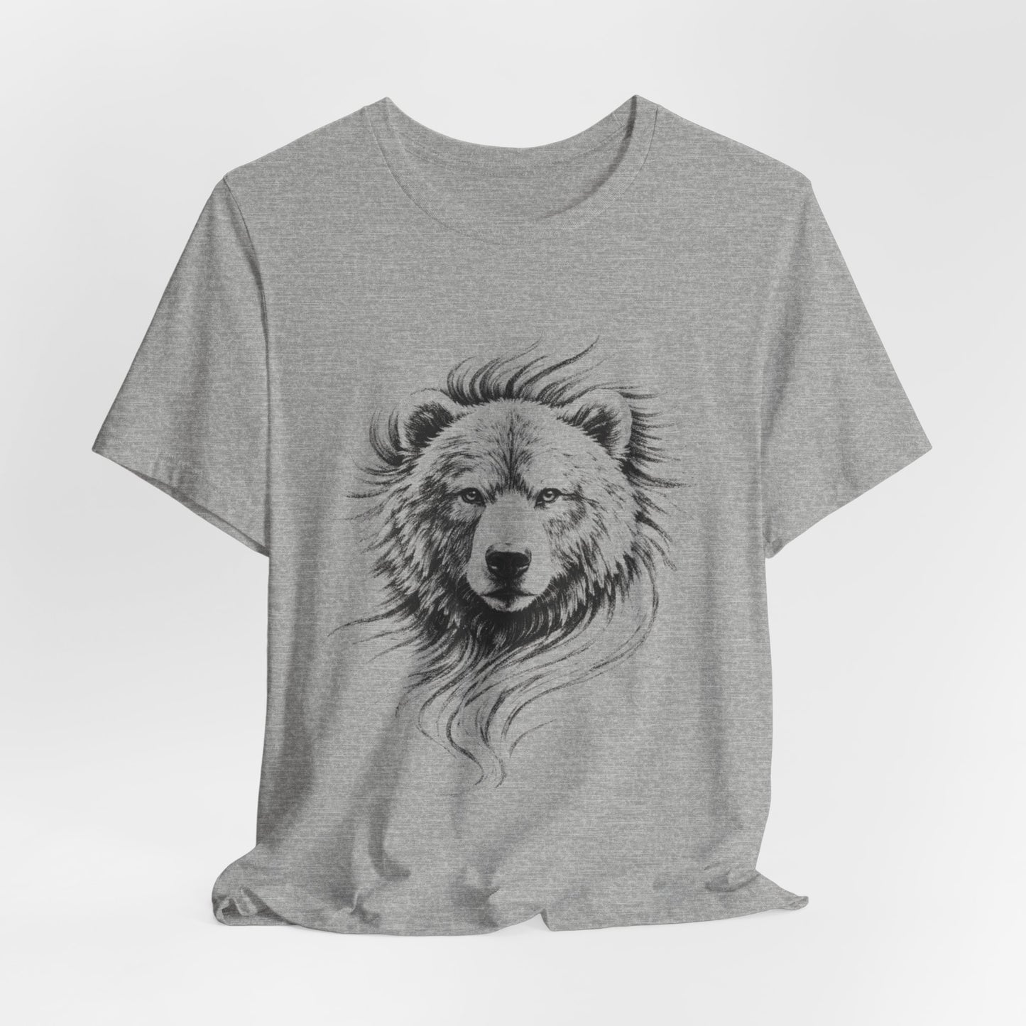 Bear Head Illustration T-Shirt | Hand-Drawn Wildlife Sketch