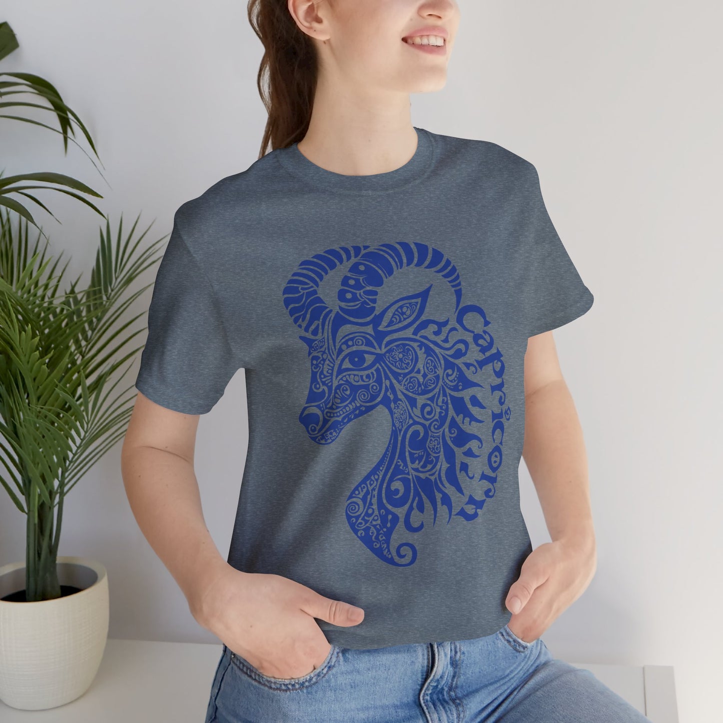 Capricorn blue graphic Unisex Jersey Short Sleeve Tee