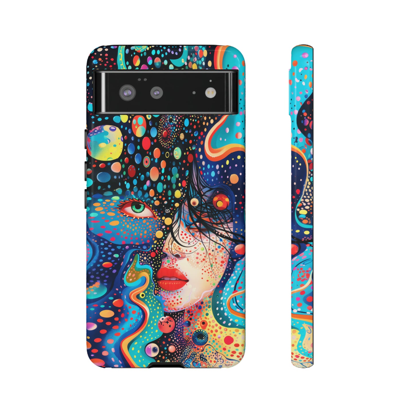 Phone Case, dream in color, Artistic design, Tough Case, Colorful whimsical flower design, iPhone 15, 14, 13, 12, 11, Samsung, Pixel