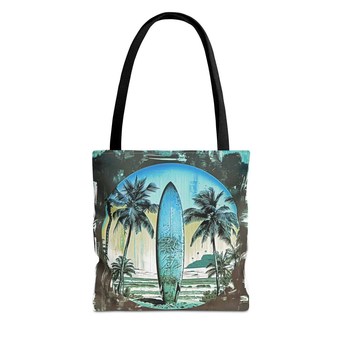 Blue surfboard Tote Bag (AOP)
