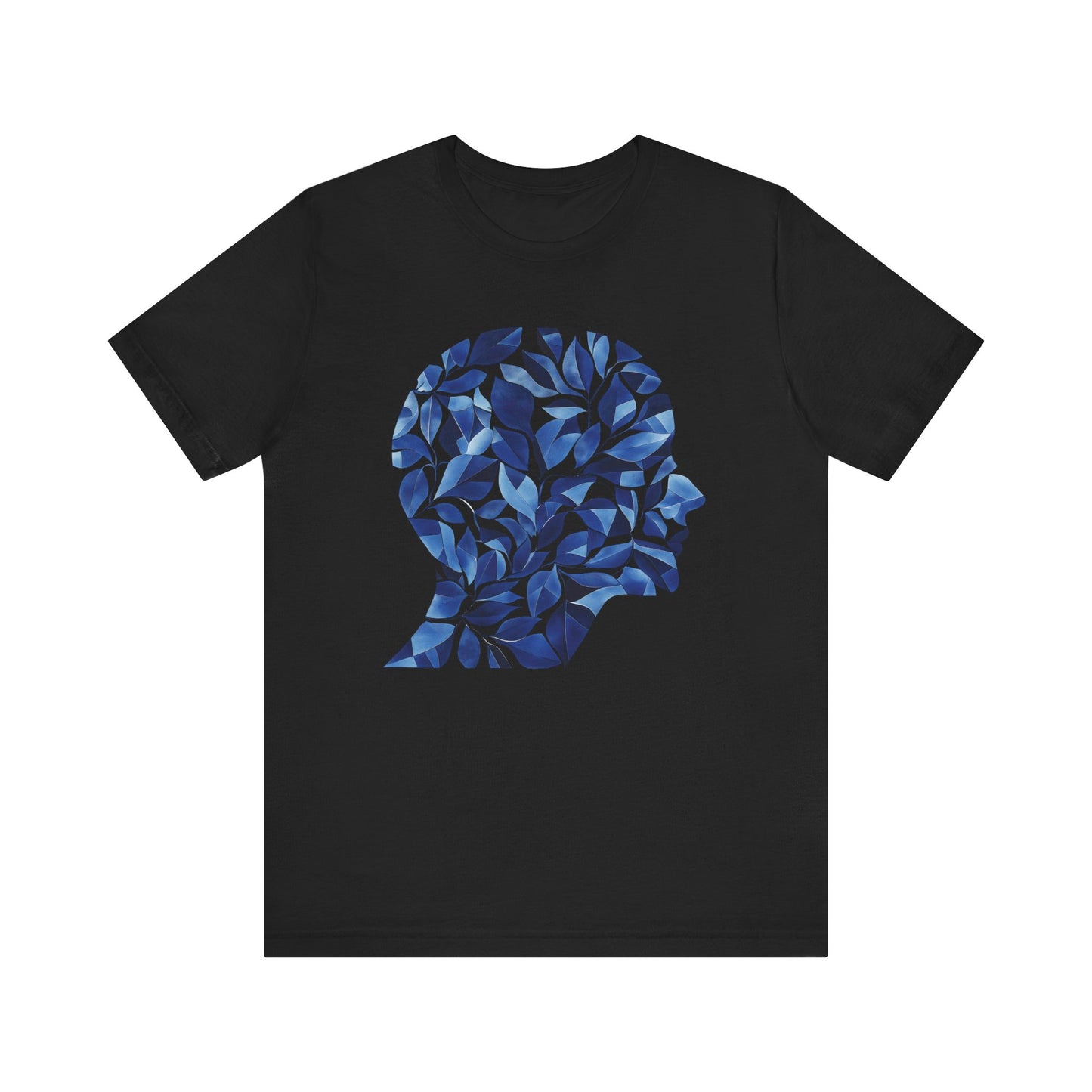 Blue Leaves Silhouette Unisex Tee - Nature Inspired Design