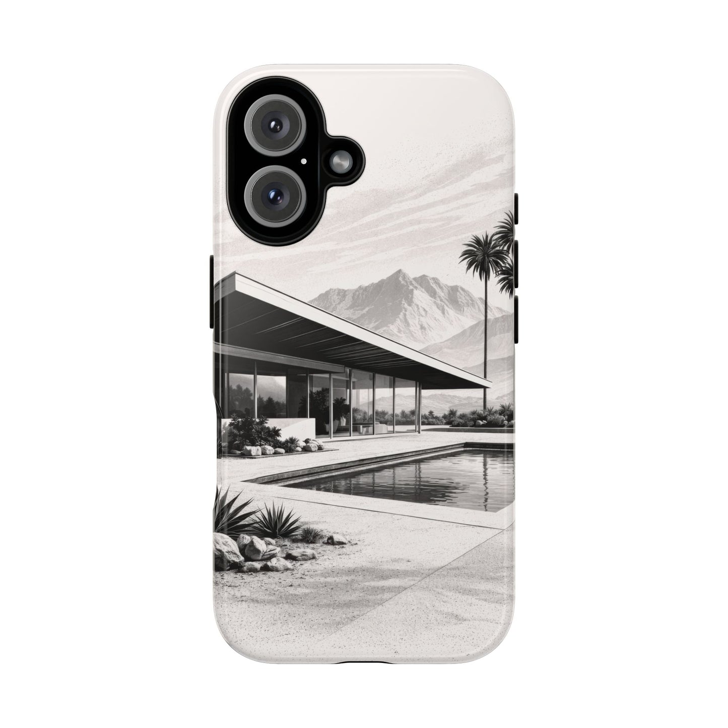 Mid-Century Palm Springs Phone Case – Retro Modern Desert House Design