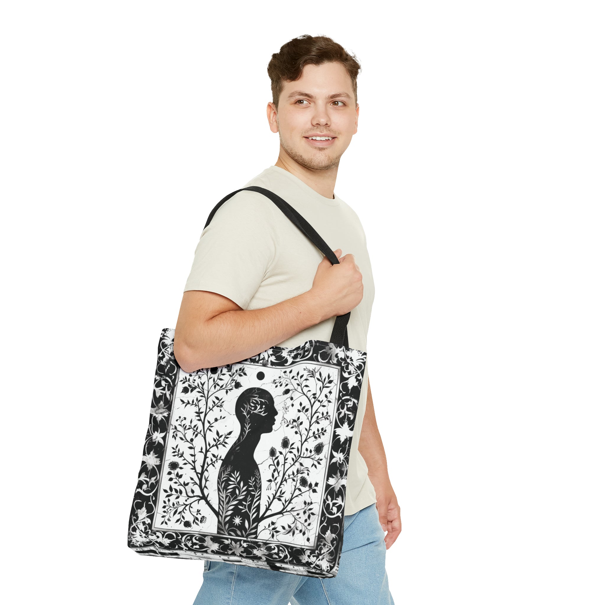 Black & White silhouette Tote Bag (AOP)