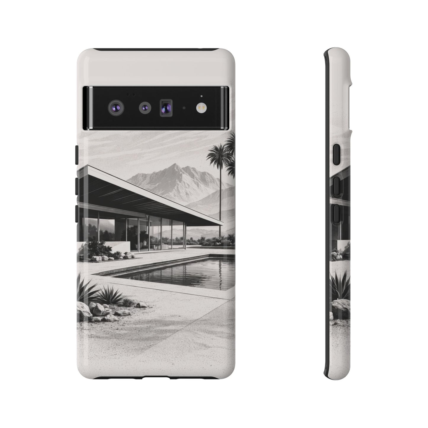 Mid-Century Palm Springs Phone Case – Retro Modern Desert House Design