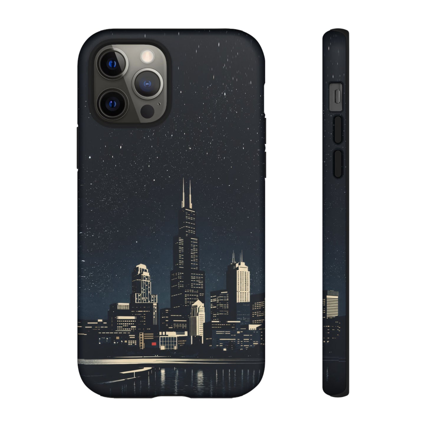 Chicago City Skyline Tough Phone Case – Nighttime Chicago Skyscraper Design