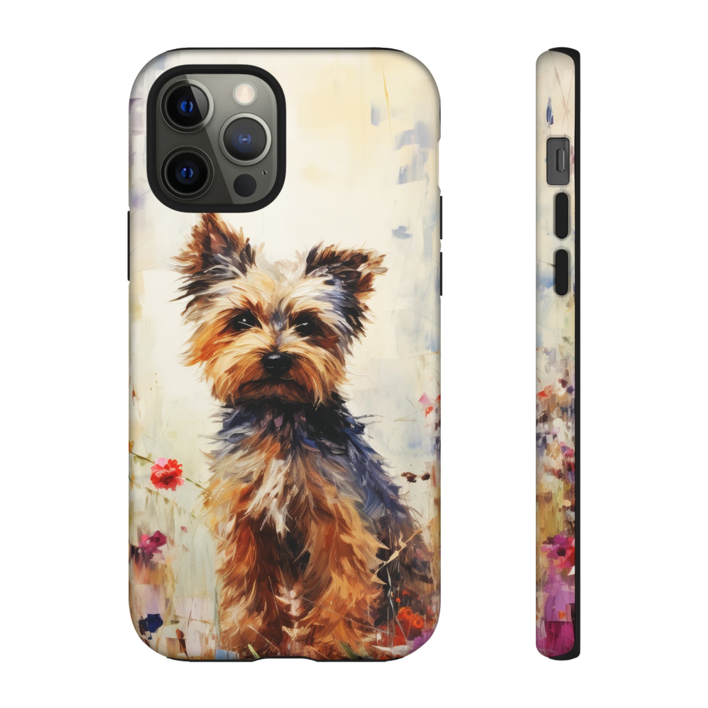Yorkie in flowers Tough Cases