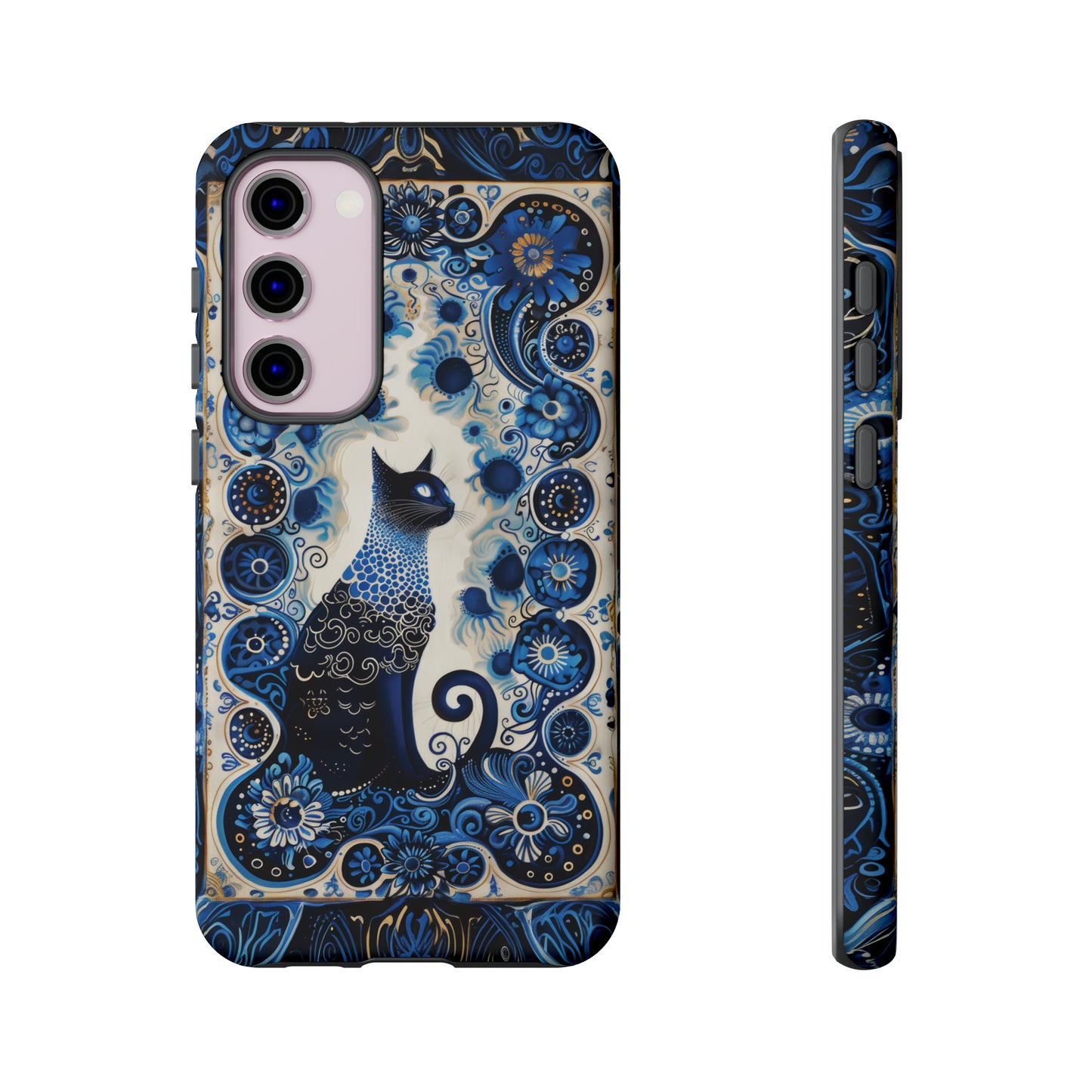 Black cat in frame Tough Cases