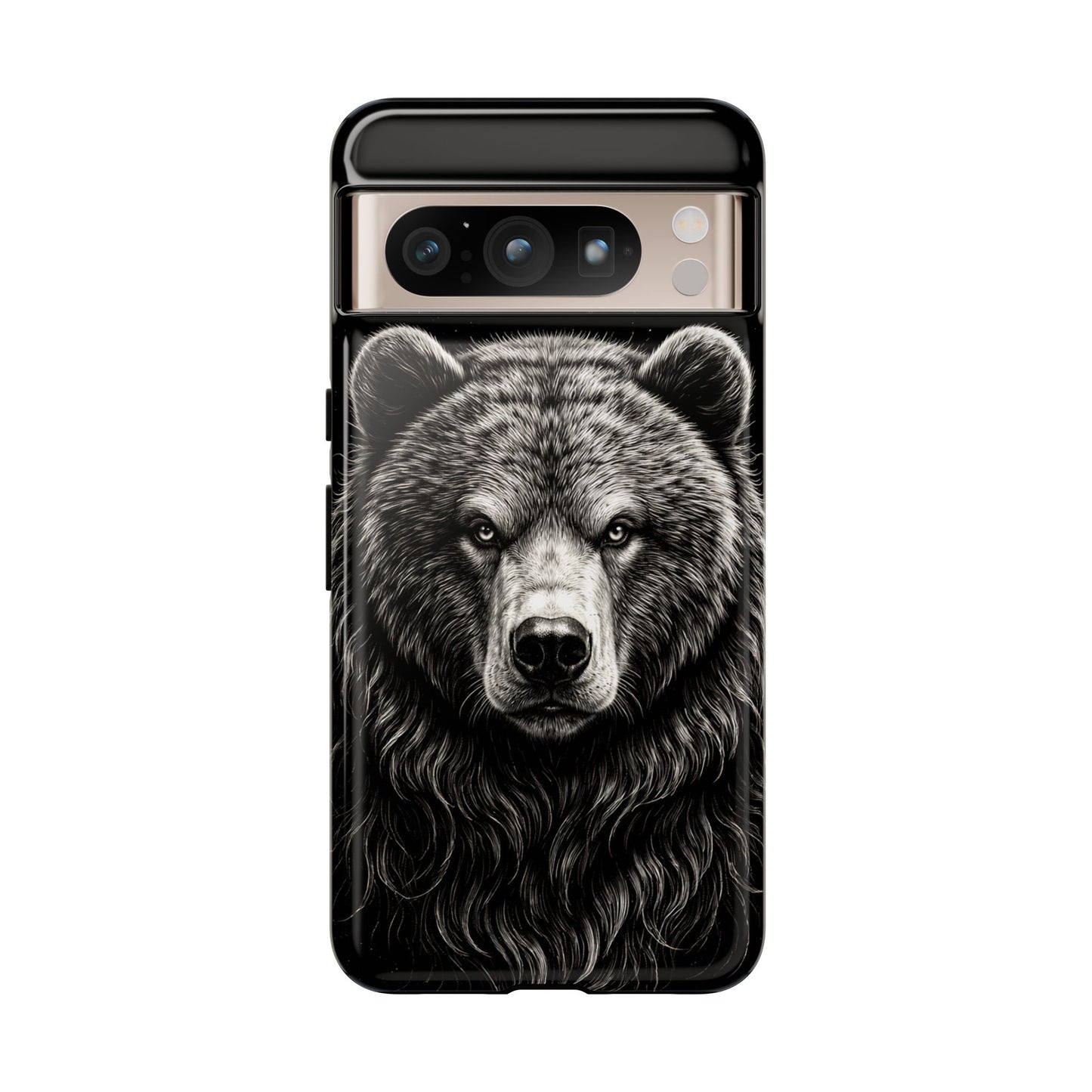 Sketch of a Bear Face Tough Phone Case – Rugged Wild Bear Phone Cover