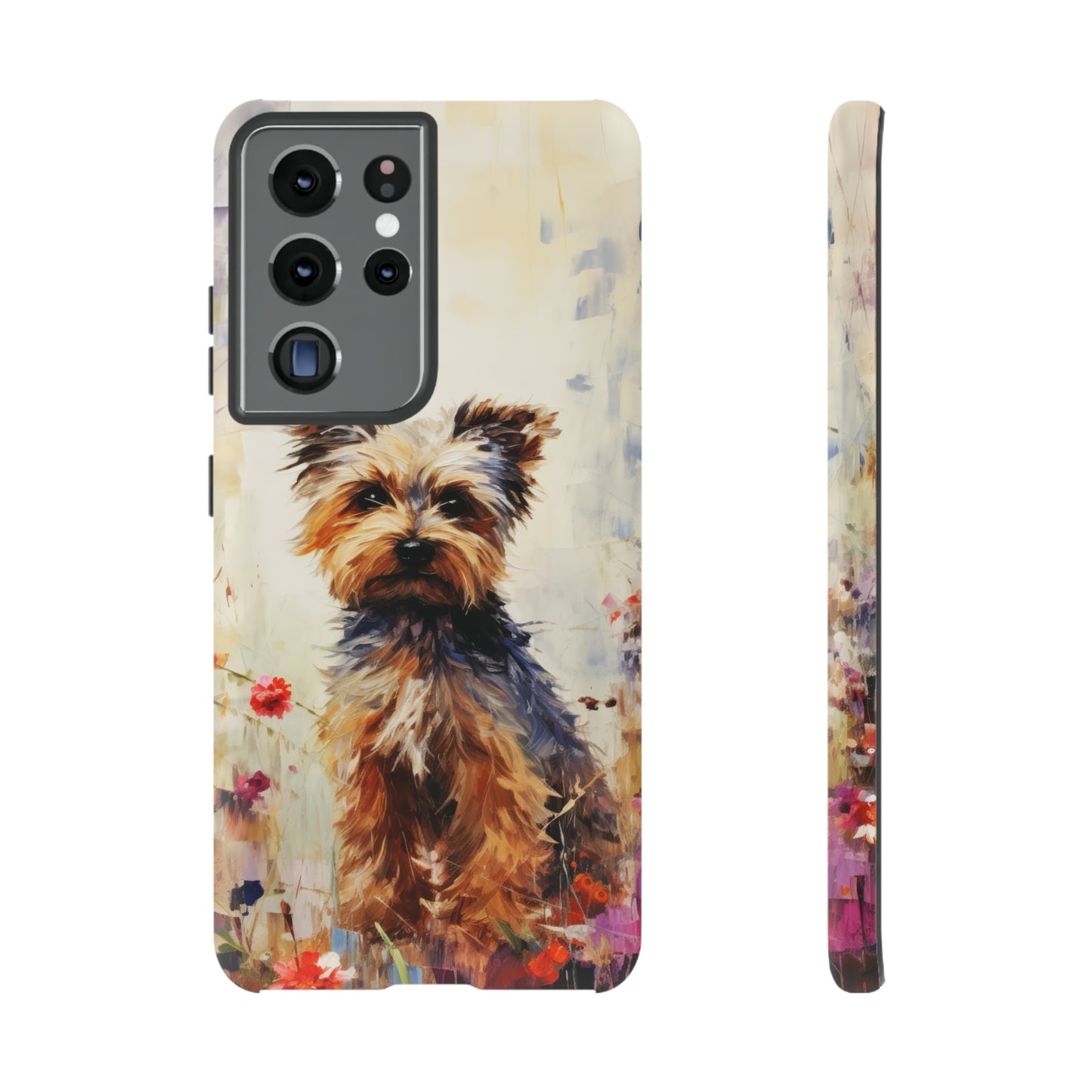 Yorkie in flowers Tough Cases