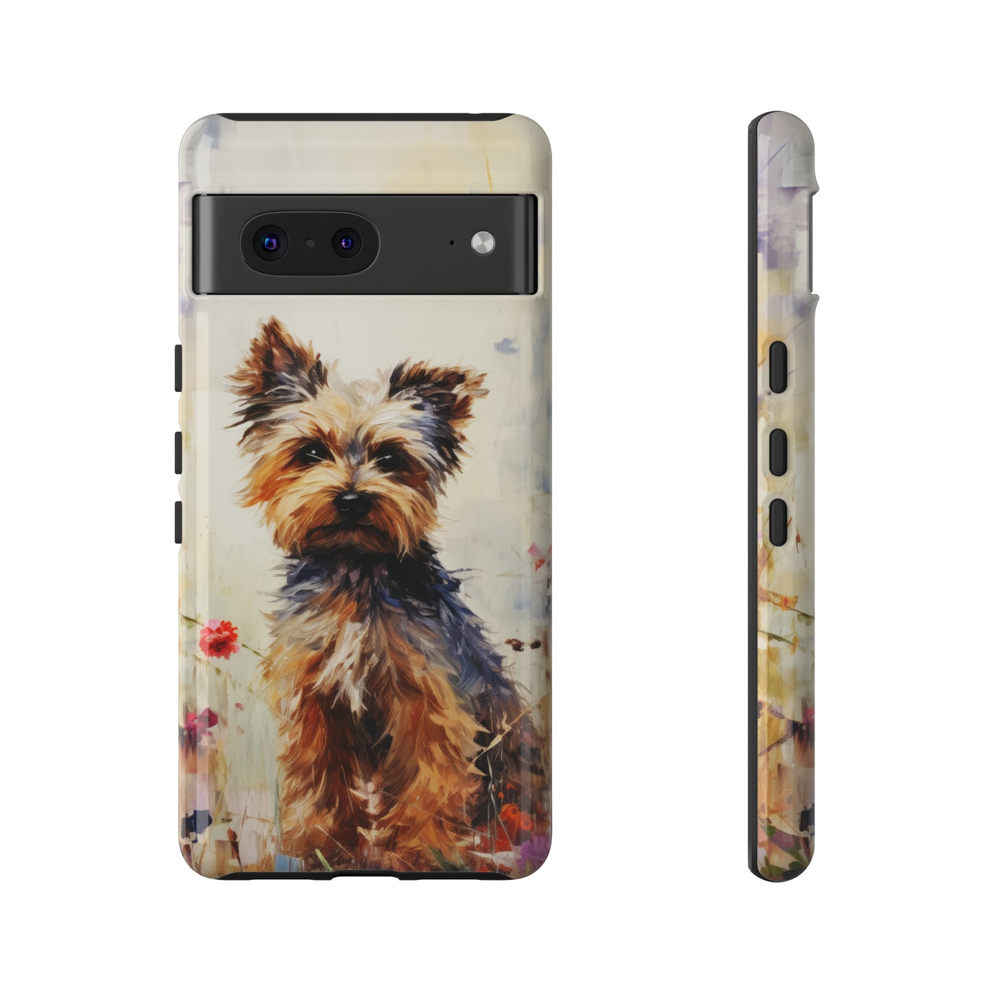Yorkie in flowers Tough Cases