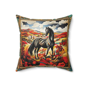 Black Beauty Square Pillow