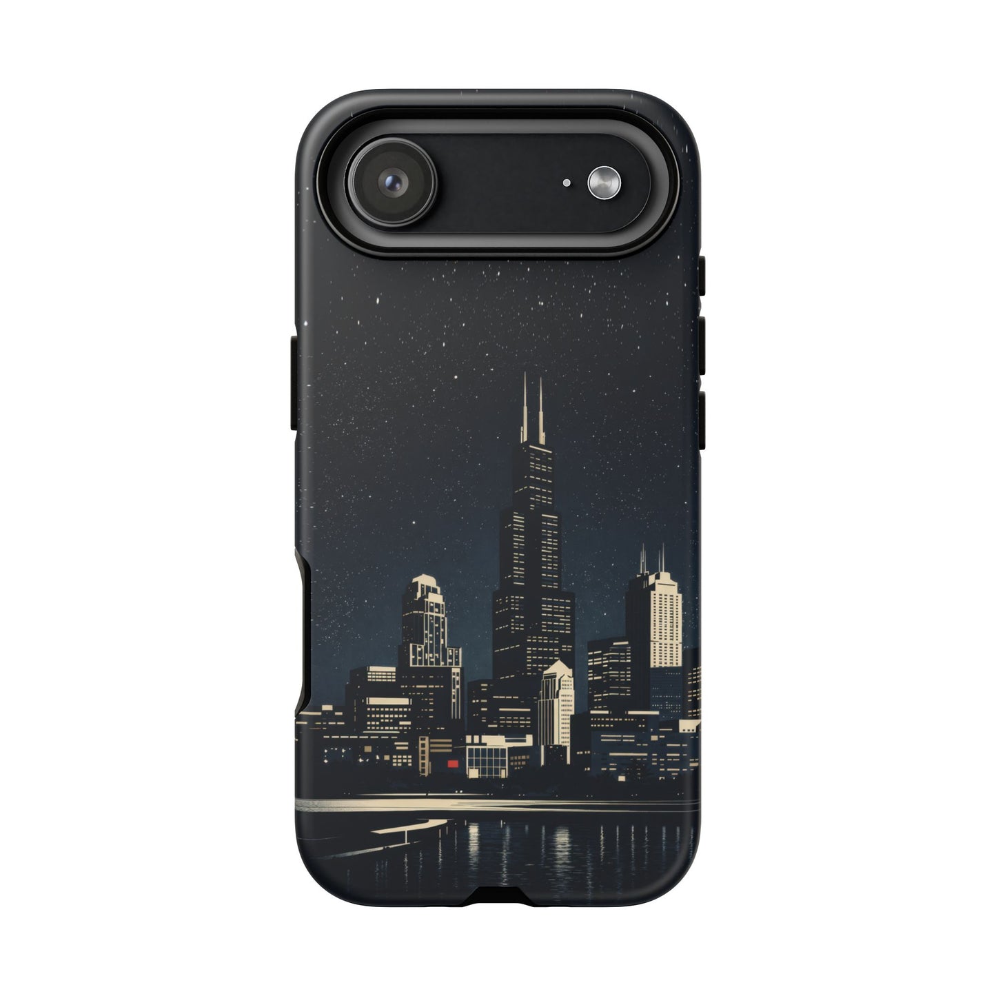 Chicago City Skyline Tough Phone Case – Nighttime Chicago Skyscraper Design