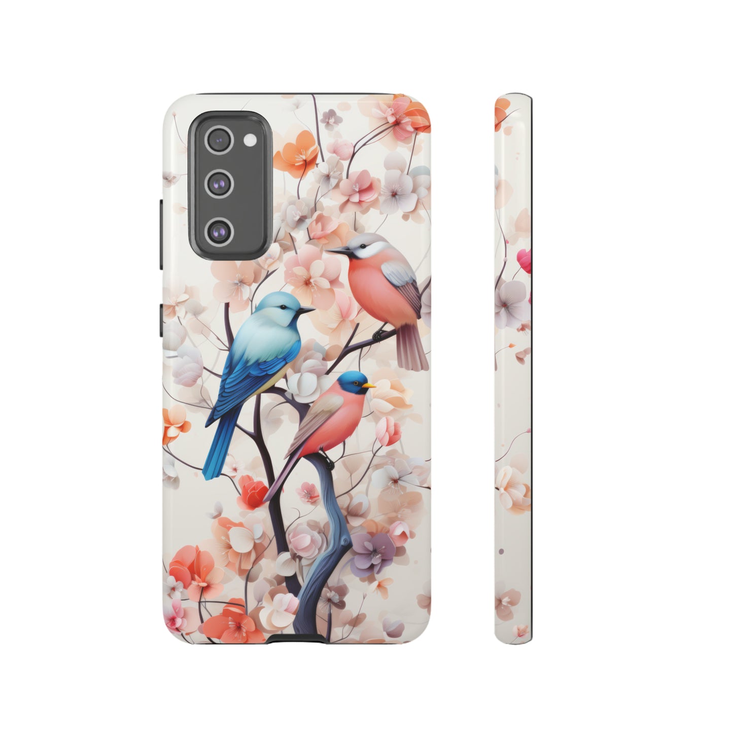 Three birds on a branch water color Tough Cases