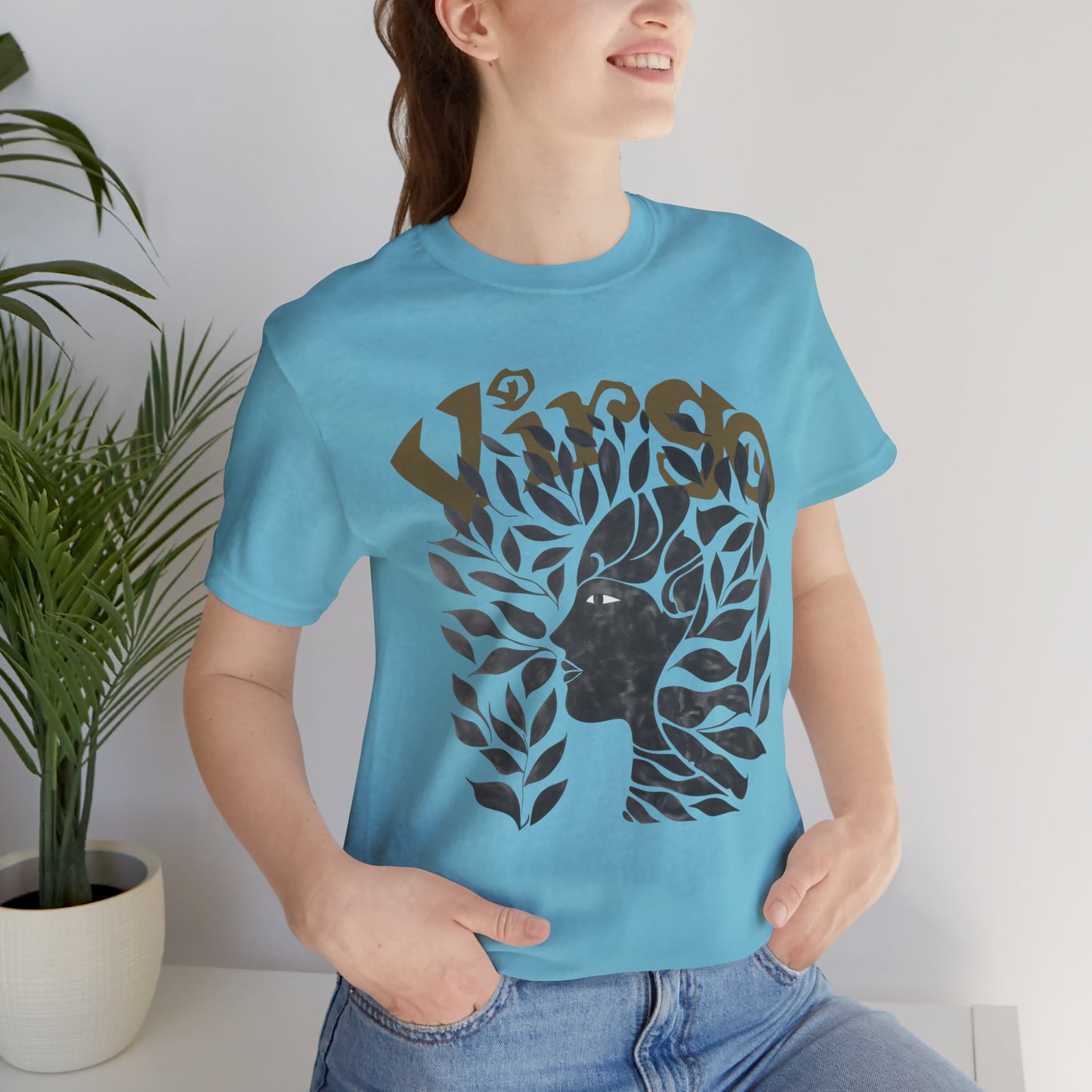 Virgo Black graphic Unisex Jersey Short Sleeve Tee