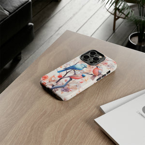 Three birds on a branch water color Tough Cases