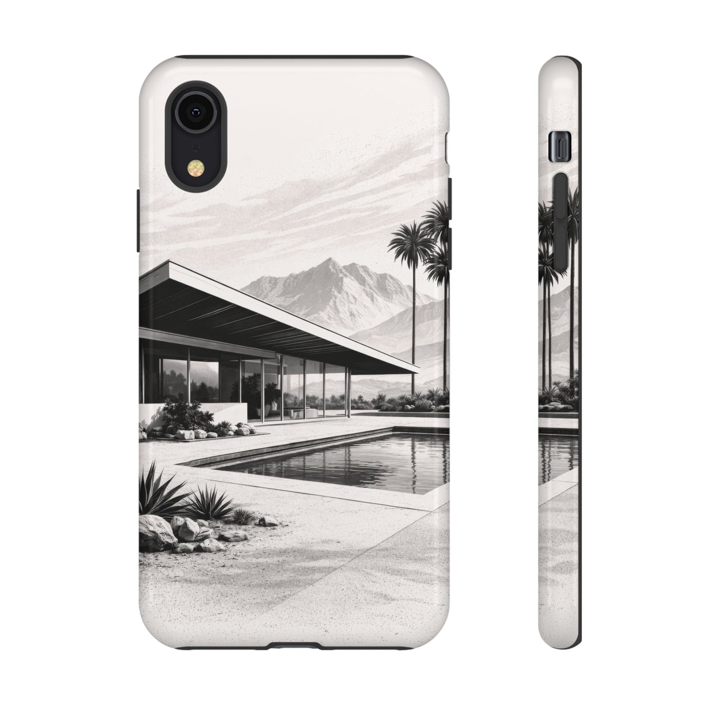 Mid-Century Palm Springs Phone Case – Retro Modern Desert House Design