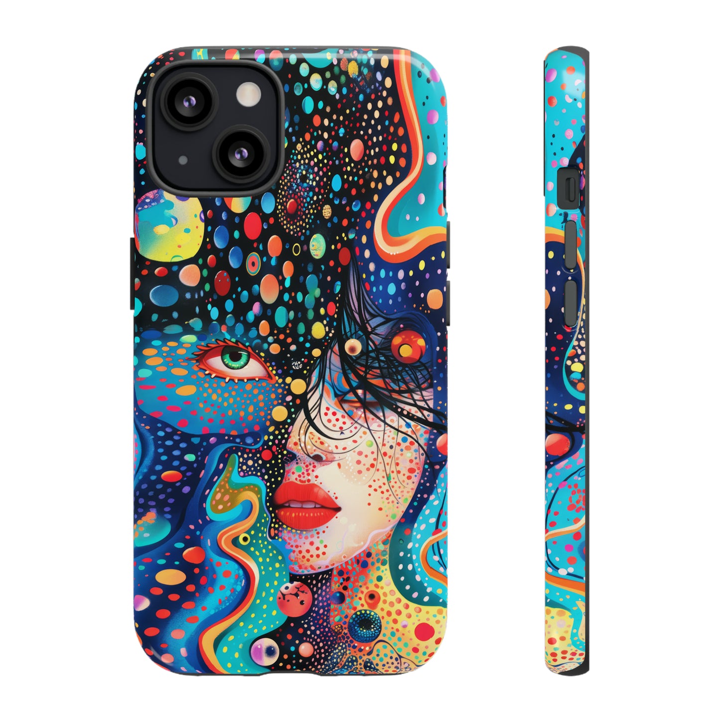 Phone Case, dream in color, Artistic design, Tough Case, Colorful whimsical flower design, iPhone 15, 14, 13, 12, 11, Samsung, Pixel