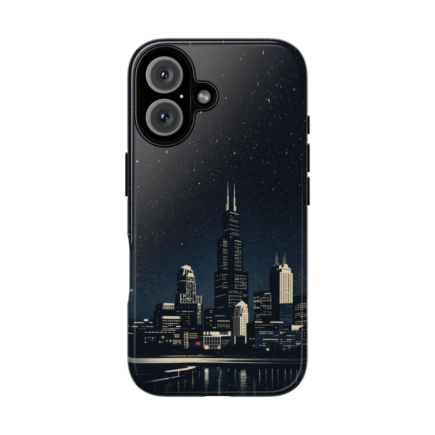 Chicago City Skyline Tough Phone Case – Nighttime Chicago Skyscraper Design