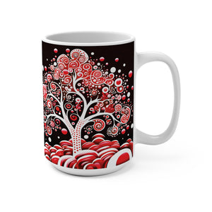 Mug 15oz Red & White Pear Tree