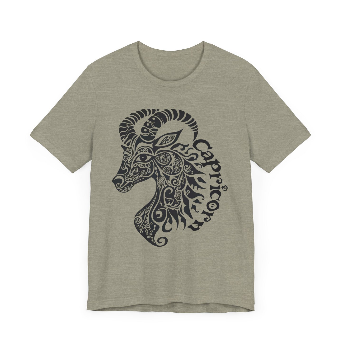 Capricorn with black graphic Unisex Jersey Short Sleeve Tee