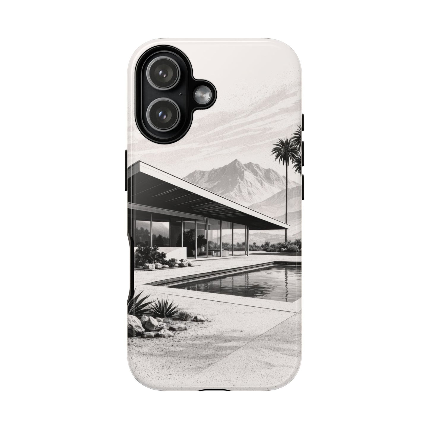 Mid-Century Palm Springs Phone Case – Retro Modern Desert House Design