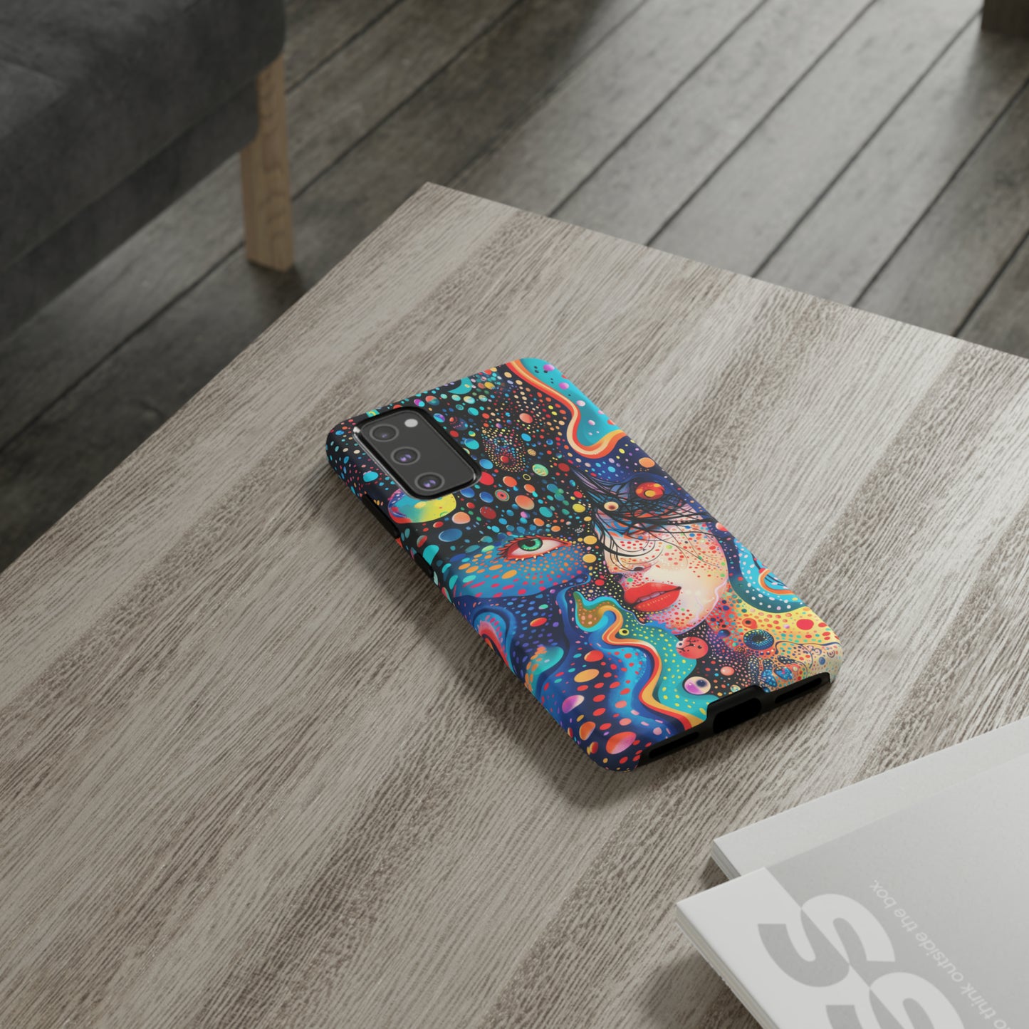 Phone Case, dream in color, Artistic design, Tough Case, Colorful whimsical flower design, iPhone 15, 14, 13, 12, 11, Samsung, Pixel