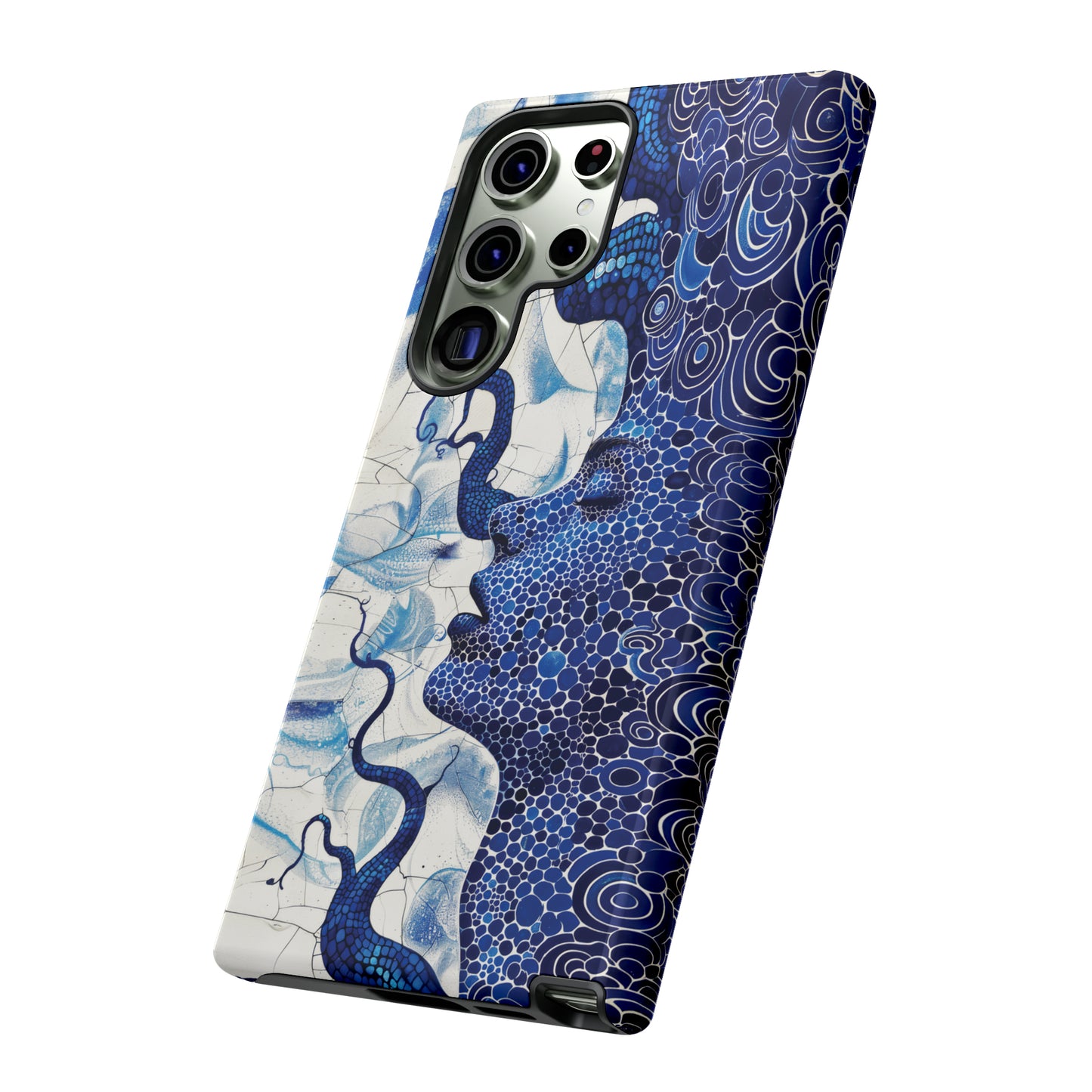 Phone Case, blue woman Artistic design, Tough Case, Colorful whimsical fantasy design, iPhone 15, 14, 13, 12, 11, Samsung, Pixel