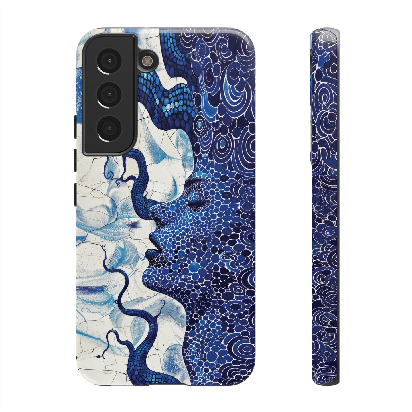 Phone Case, blue woman Artistic design, Tough Case, Colorful whimsical fantasy design, iPhone 15, 14, 13, 12, 11, Samsung, Pixel