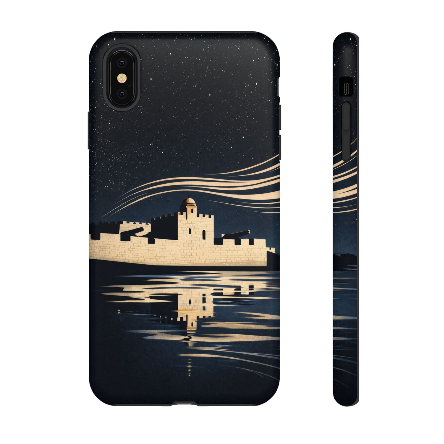 Essaouira Morocco Reflection Tough Phone Case — Night Sky in Essaouira Waterproof Design