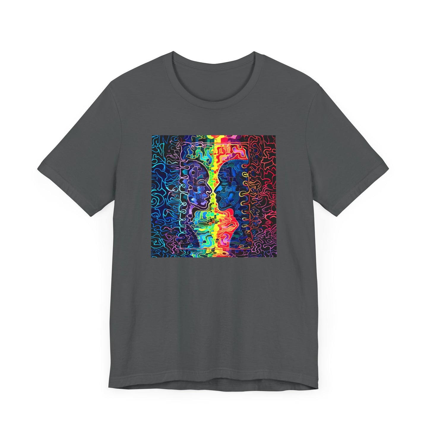 Rainbow puzzel man Unisex Jersey Short Sleeve Tee