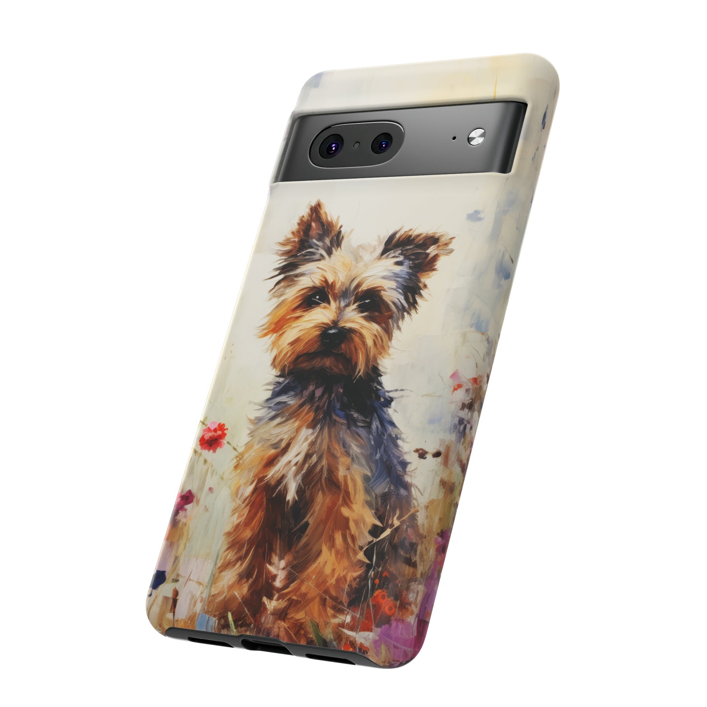 Yorkie in flowers Tough Cases