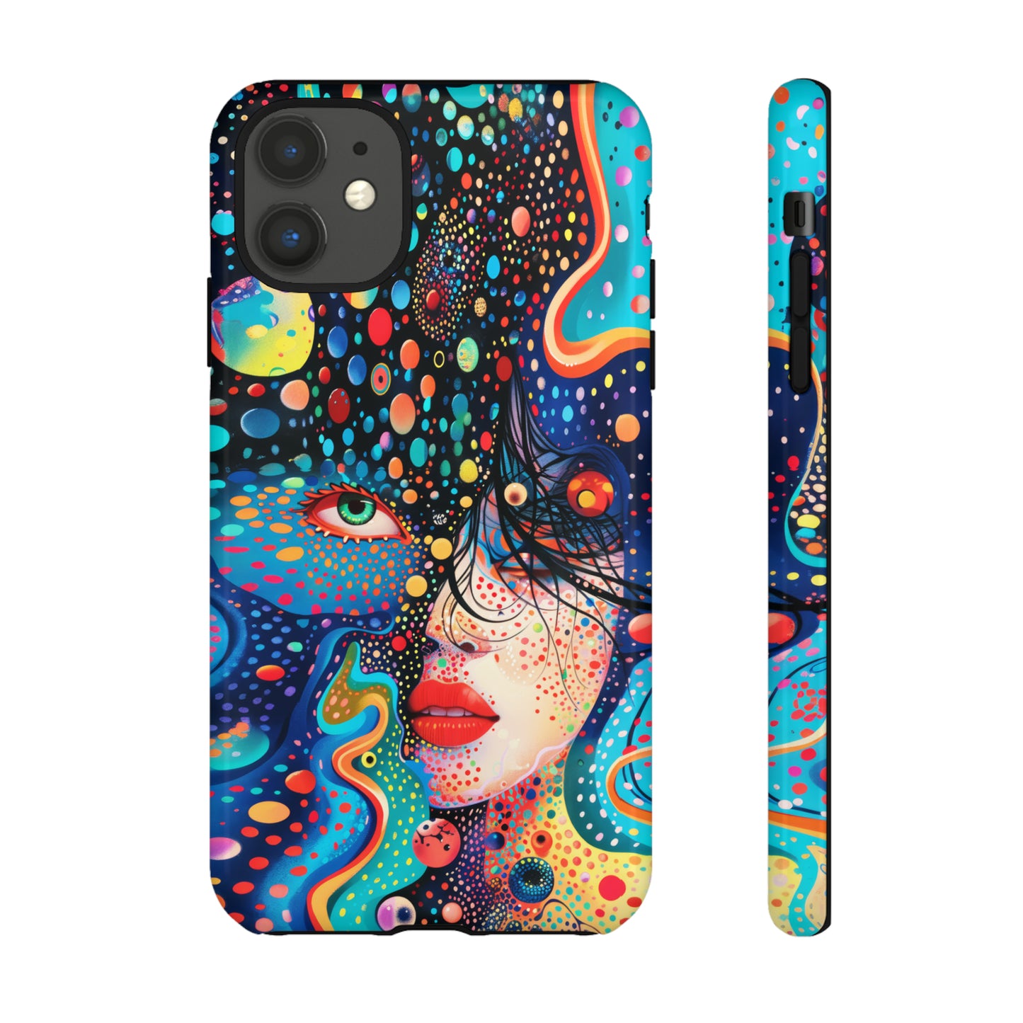 Phone Case, dream in color, Artistic design, Tough Case, Colorful whimsical flower design, iPhone 15, 14, 13, 12, 11, Samsung, Pixel