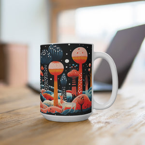 Mug 15oz Two Spotted Deer in the forest