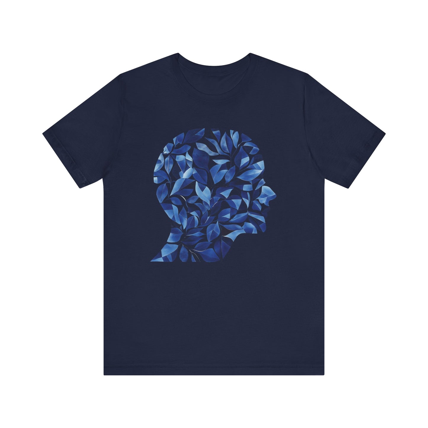 Blue Leaves Silhouette Unisex Tee - Nature Inspired Design