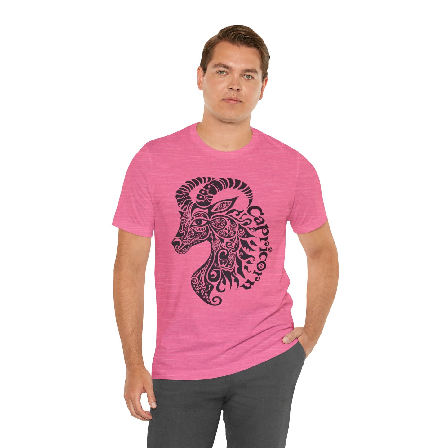 Capricorn with black graphic Unisex Jersey Short Sleeve Tee