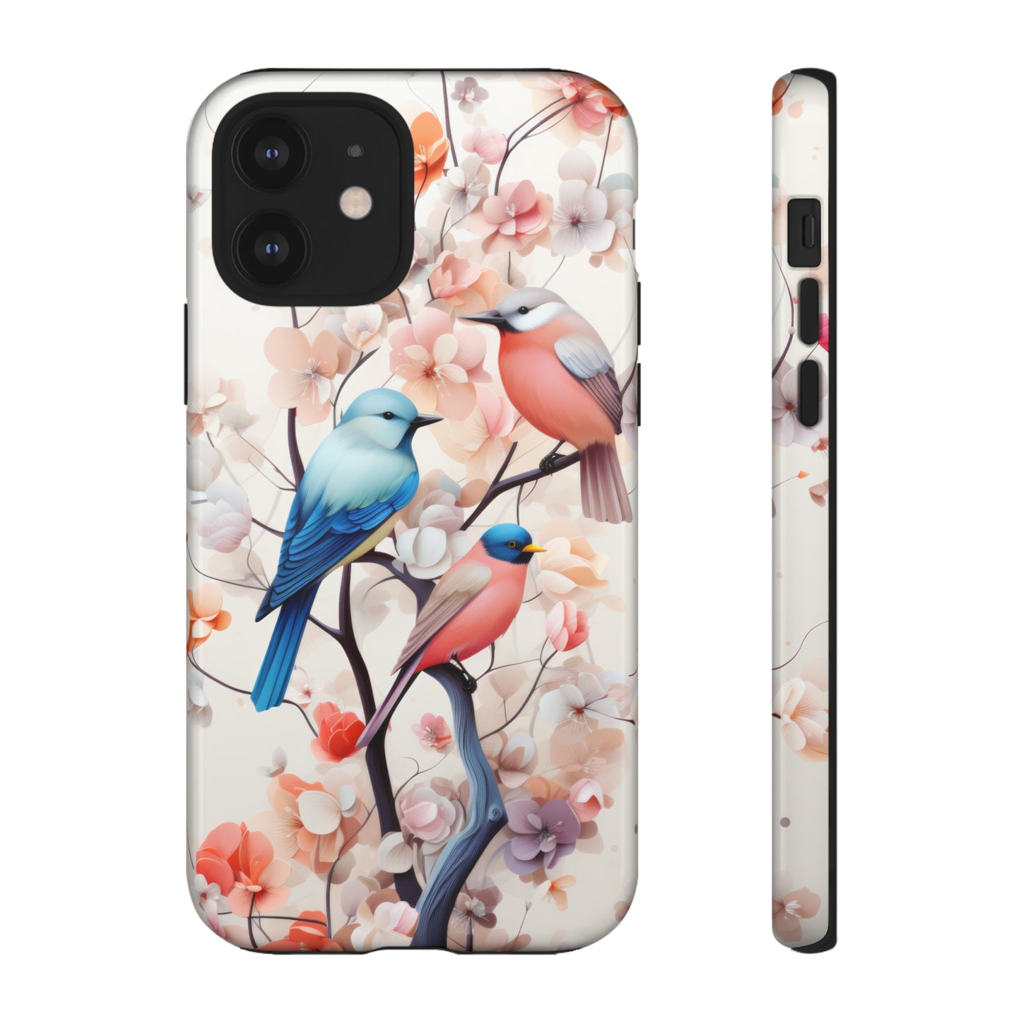 Three birds on a branch water color Tough Cases