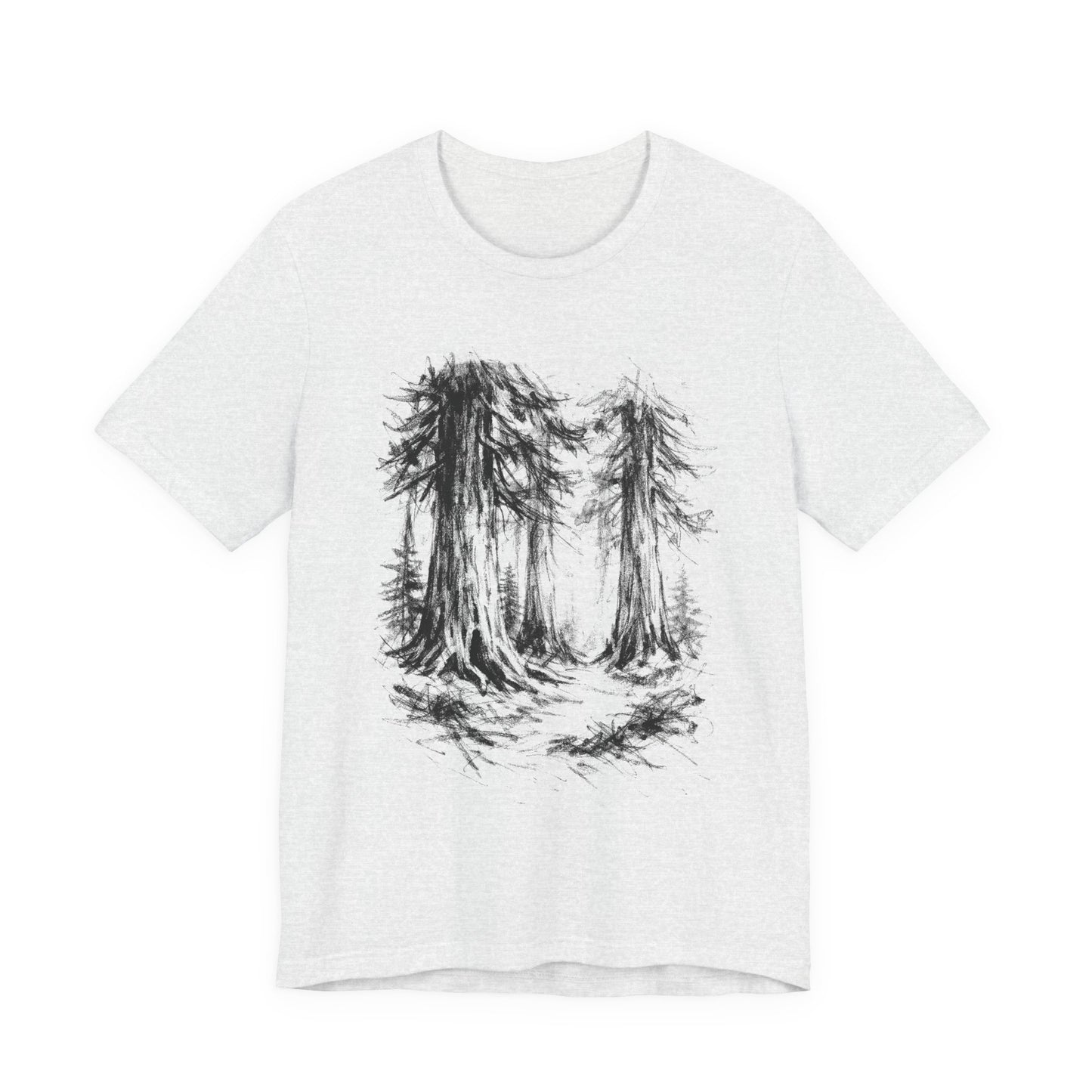 Forest Sketch Tee — Hand-Drawn Redwoods Graphic T-Shirt