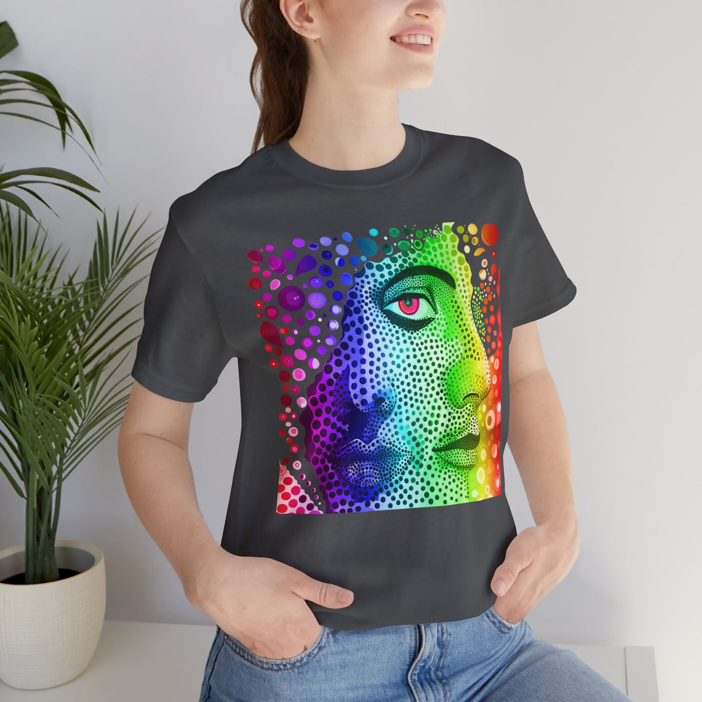 Two faced rainbow Unisex Jersey Short Sleeve Tee