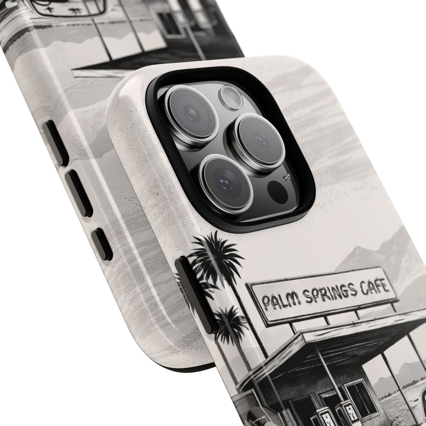 Vintage Palm Springs Cafe Phone Case – Retro Convertible Roadtrip Design