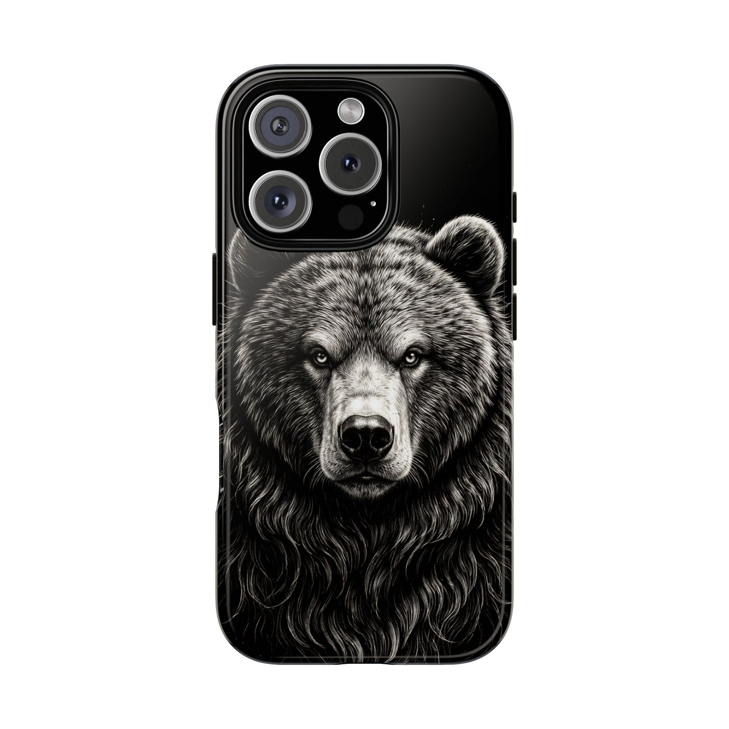 Sketch of a Bear Face Tough Phone Case – Rugged Wild Bear Phone Cover