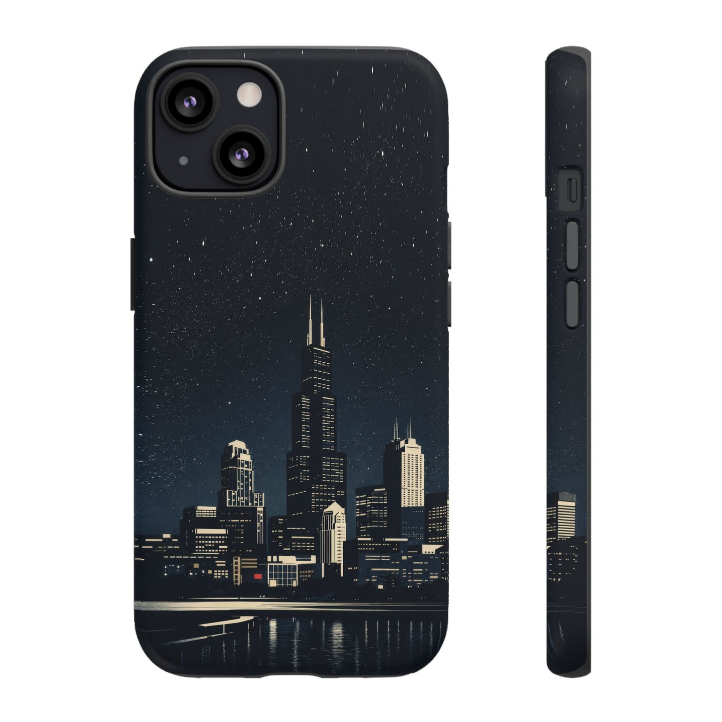 Chicago City Skyline Tough Phone Case – Nighttime Chicago Skyscraper Design