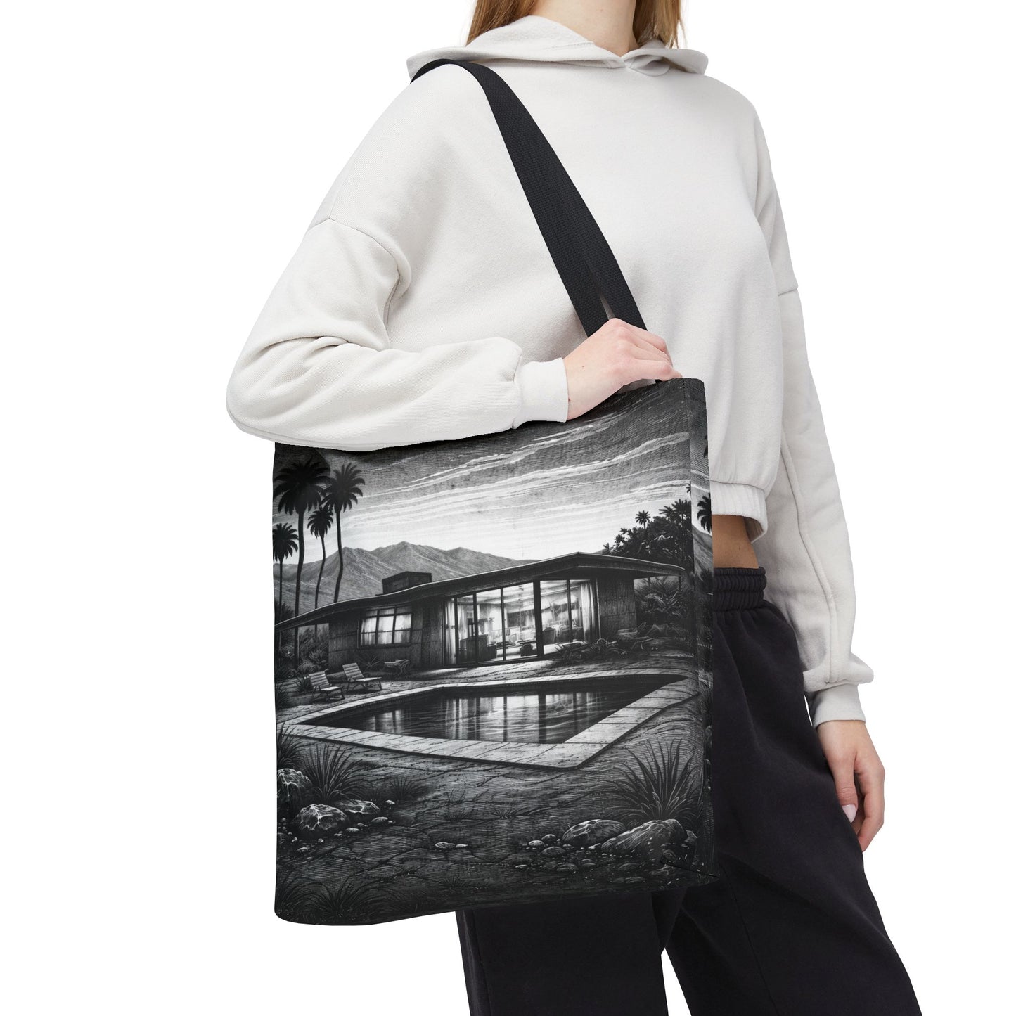Midcentury Modern Palm Springs Pool House Tote, Palm Spring vintage vibe, midcentury modern tote