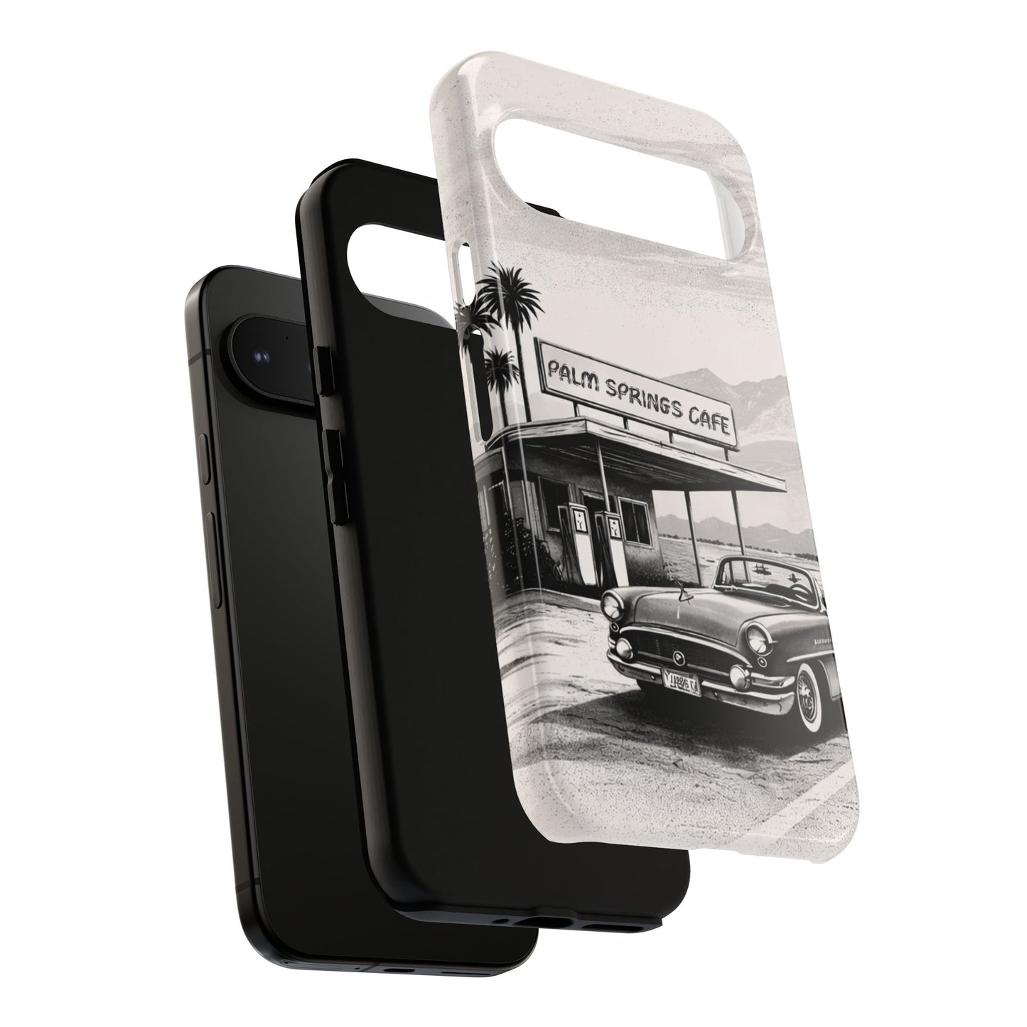 Vintage Palm Springs Cafe Phone Case – Retro Convertible Roadtrip Design