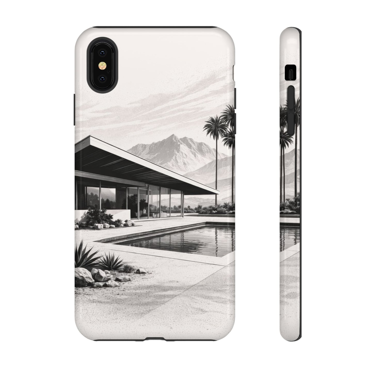 Mid-Century Palm Springs Phone Case – Retro Modern Desert House Design